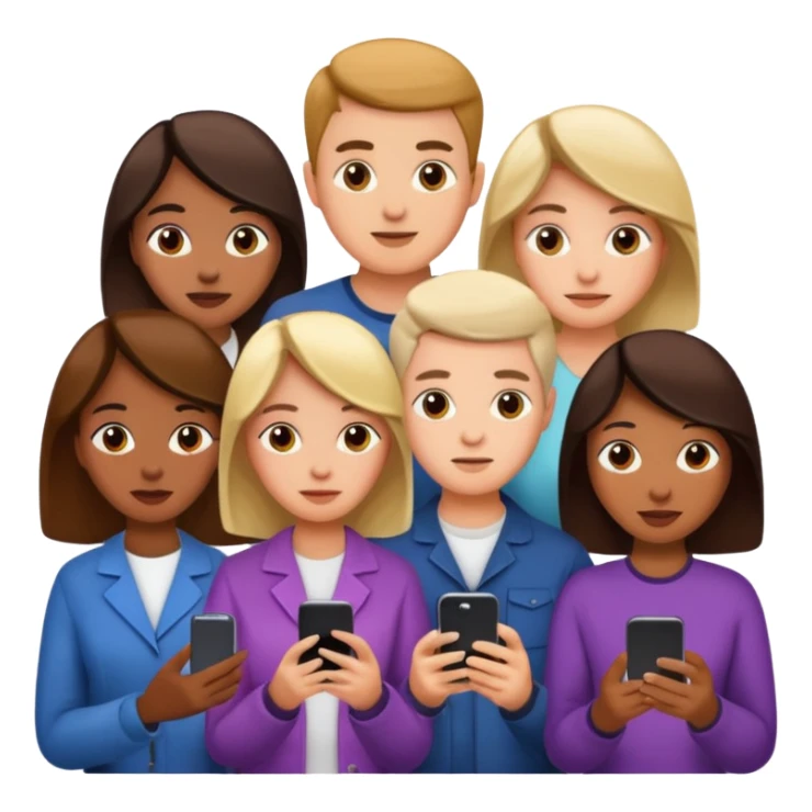 a lot of people on there phones sticker