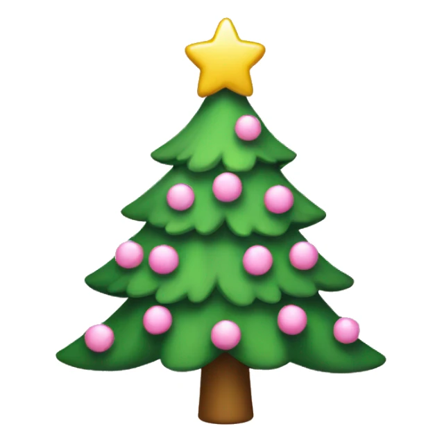 Christmas tree with small pink and white bows sticker
