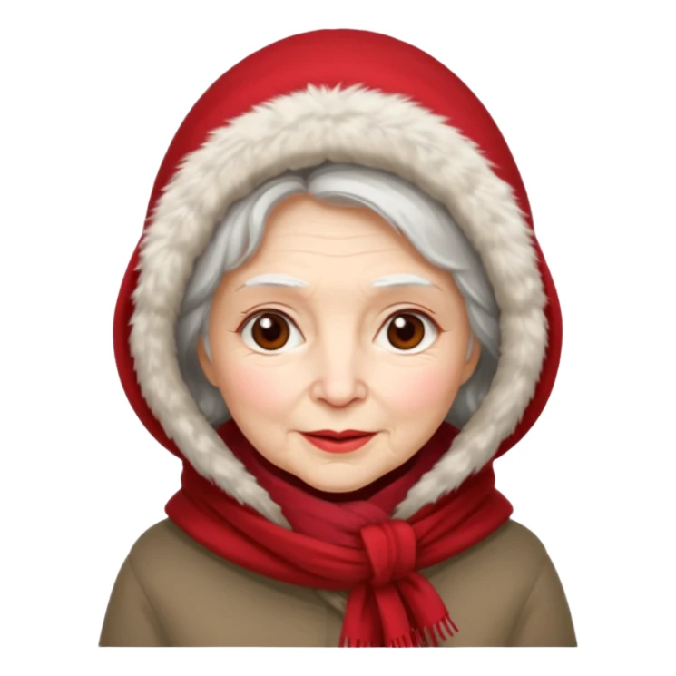 old woman in winter outfit sticker