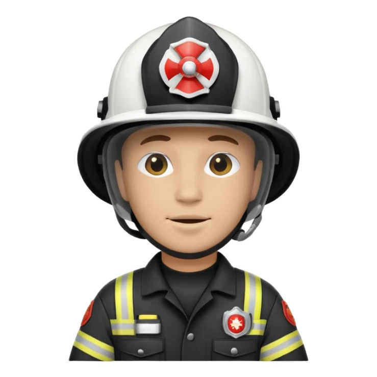 Firefighter with white respiratory protection white color helmet sticker
