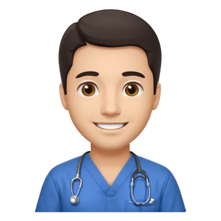 male nurse with dark hair sticker