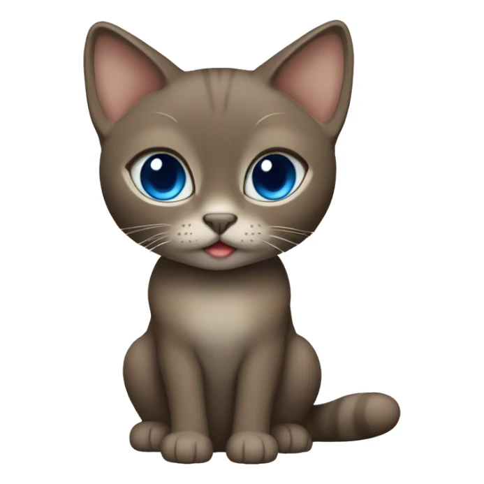 Dark Brown face - beige body and ears female thai cat with blue eyes  sticker