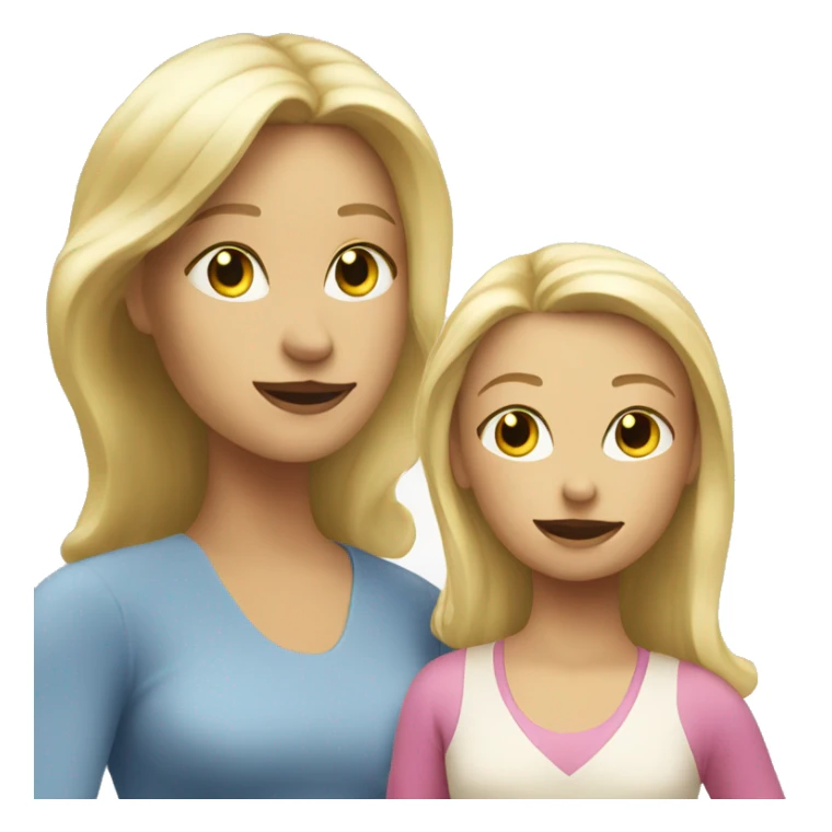 blonde women talking with blonde child  sticker