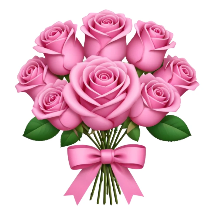 pink rose bouquet with pink ribbons  sticker