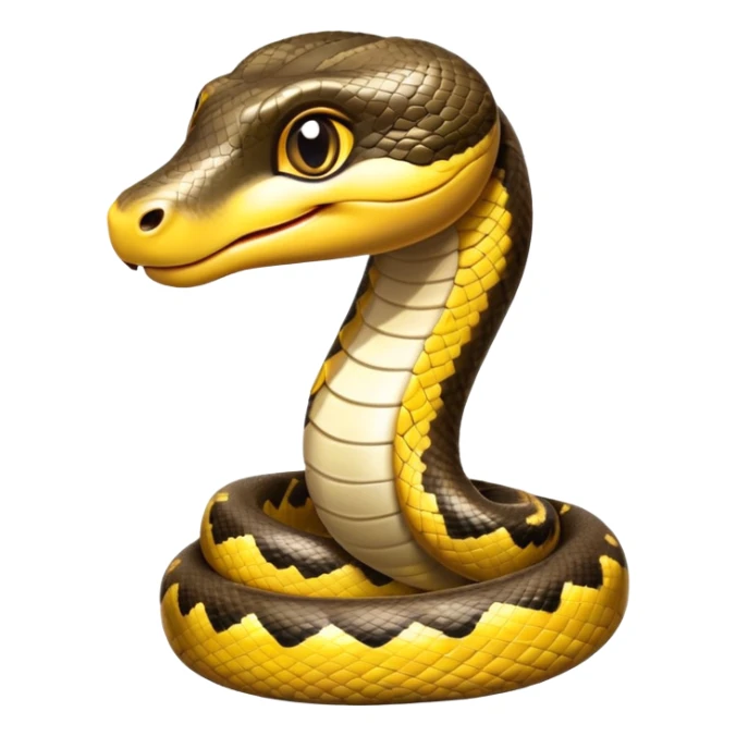 cinematic-cute-anaconda-portrait-emoji,-head-tilted-playfully-and-inquisitively,-with-a-sleek,-shimmering-body-adorned-with-detailed-scale-sriped patterns-and-round,-sparkling-eyes-full-of-wonder,-simplified-yet-irresistibly-adorable-features sticker