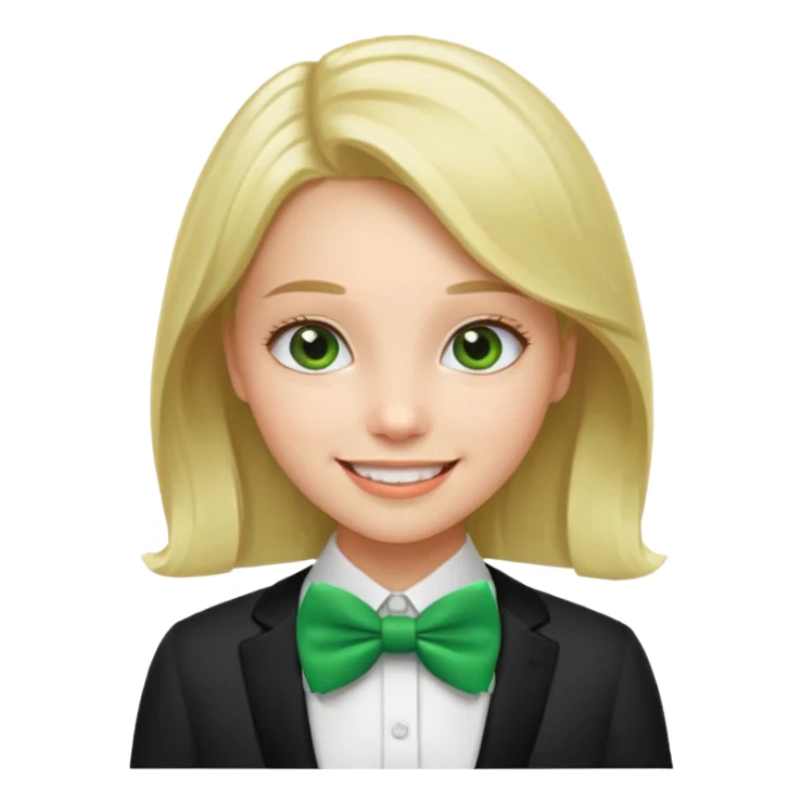 girl with green bow tie sticker