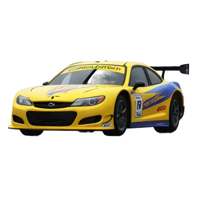 Race car, in the rain, at the prk sticker