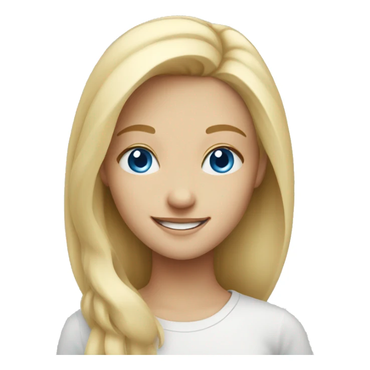 smiling blonde girl with blue eyes sticker