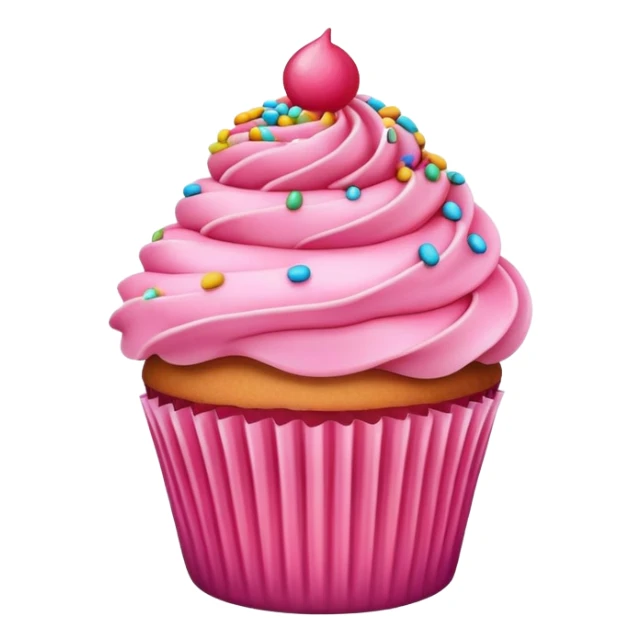 cupcake with pink icing and sprinkles sticker