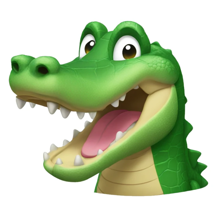 Plush alligator with mouth open sticker