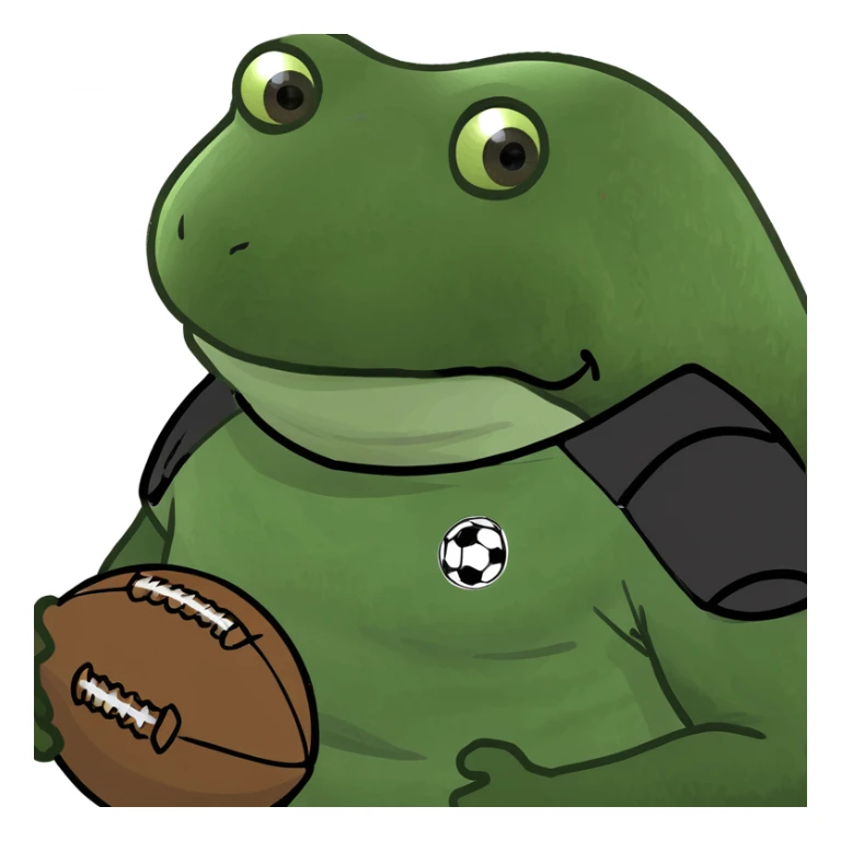 bufo in a football suit sticker