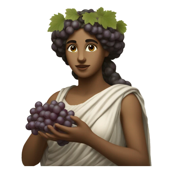 Greek Sappho holds a bunch of grapes in her hand sticker