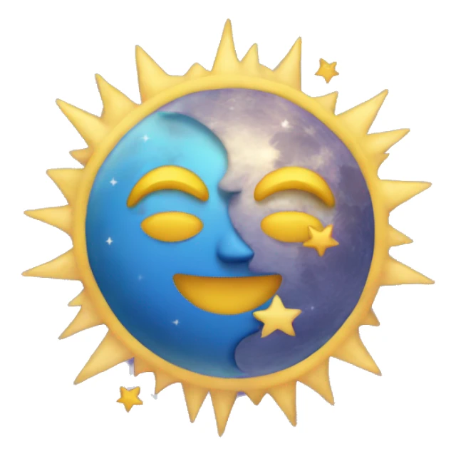 heart emoji with sun moon and stars sticker