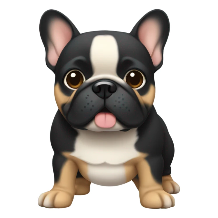Black and tan chunky French bulldog  sticker