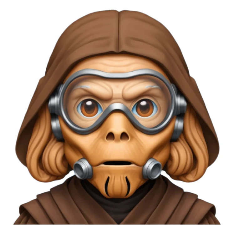 Jedi Master Plo Koon, orange skin, mask, goggles, Star Wars, emoji style sticker