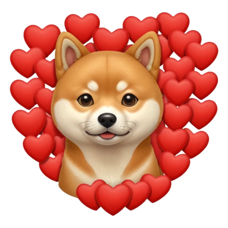 Shiba Jasper many small red hearts sticker