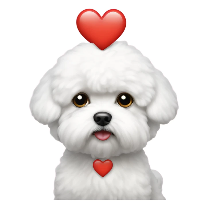 Bichon frise sad with a love heart sticker