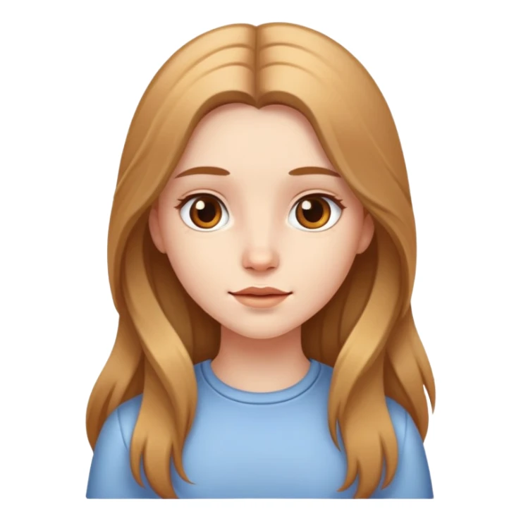 white Skin girl with light brown long  hair  sticker