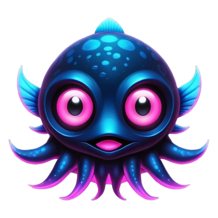 Black Dark Exotic Tropical Nocturnal Neon-glowing Abyssal Nightly Abyss-Fakémon-Creature sticker