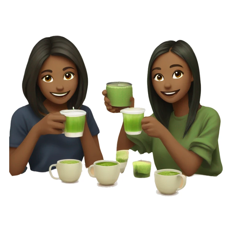 Some Girls drinking Matcha at the Matcha HubHub sticker