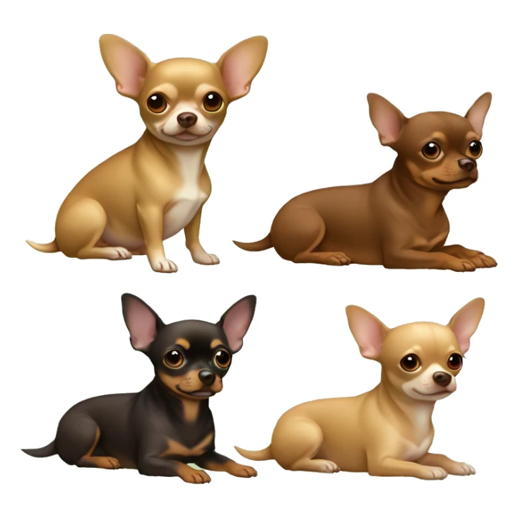 Very fat-light tan-chihuahua sitting with chocolate tan-dashchund-with-light green eyes sticker