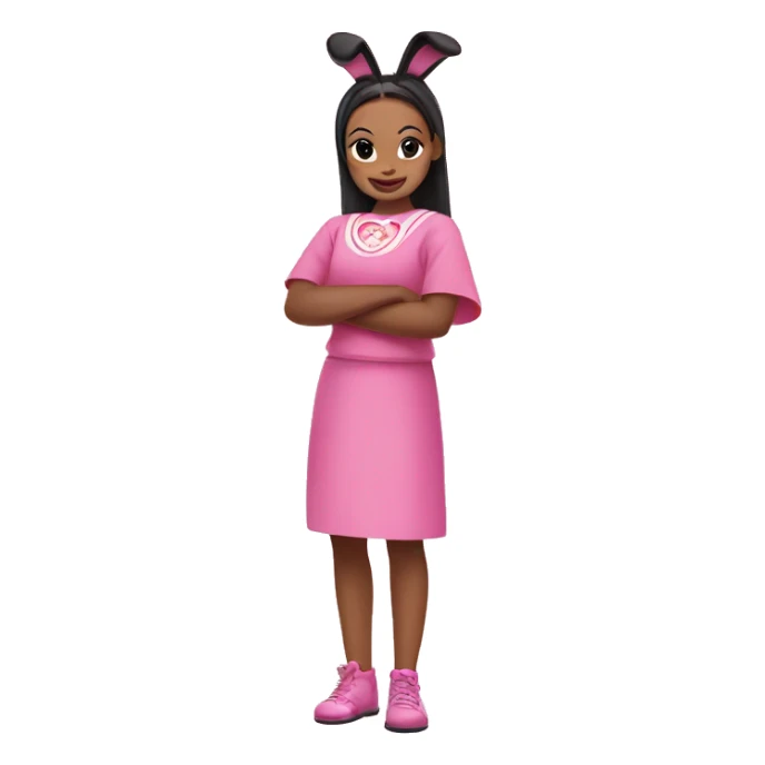 pucca in a pink bunny costume sticker