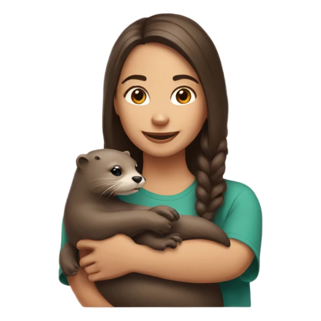 The word Katie with an otter sticker