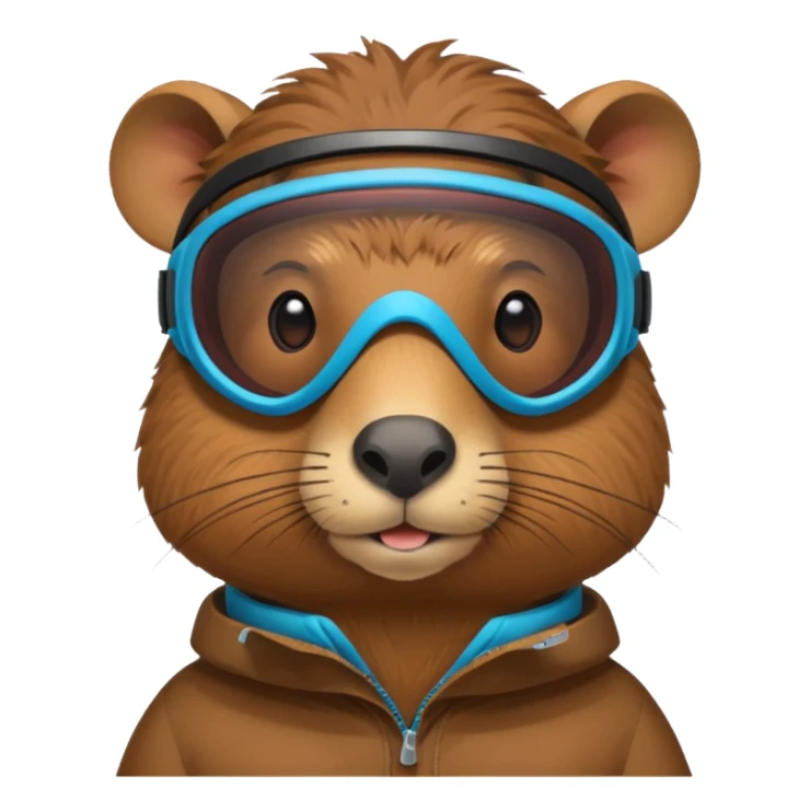 Capibara con lentes para nieve sticker