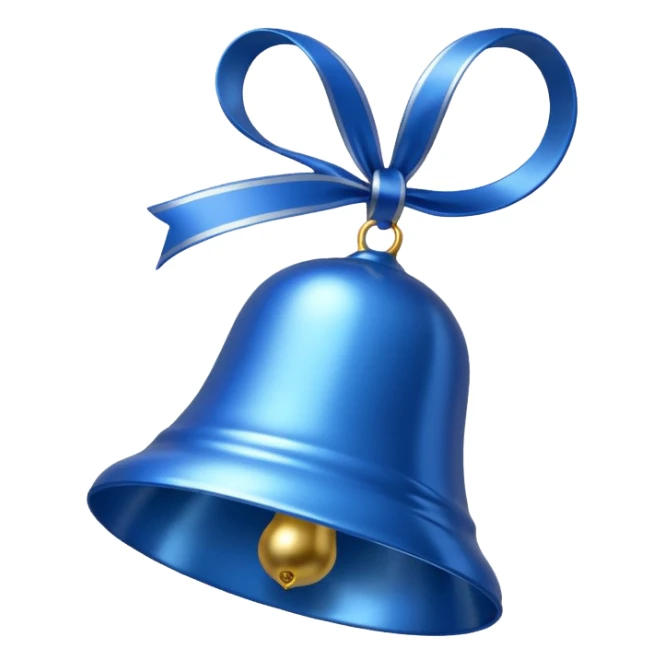 shine blue christmas bell with white ribbon sticker