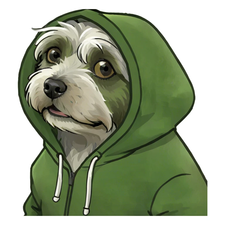 Havanese Dog wearing a hoodie  sticker