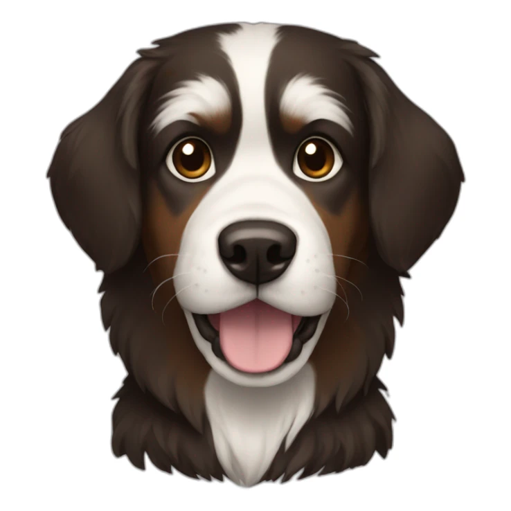 dark fur with brown white dog sticker