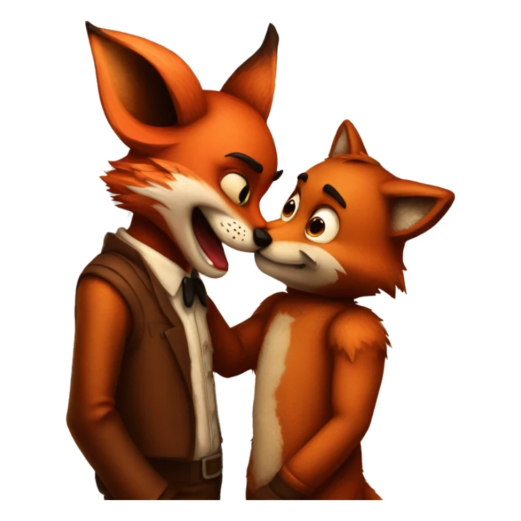 foxy the fox kissing freddy fazbear sticker