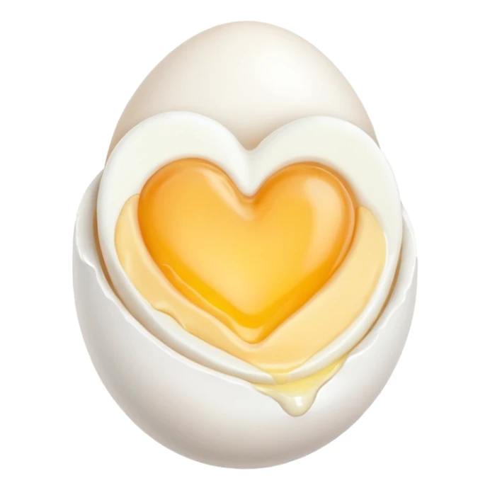 heart made out of an cooked egg (no shell) sticker