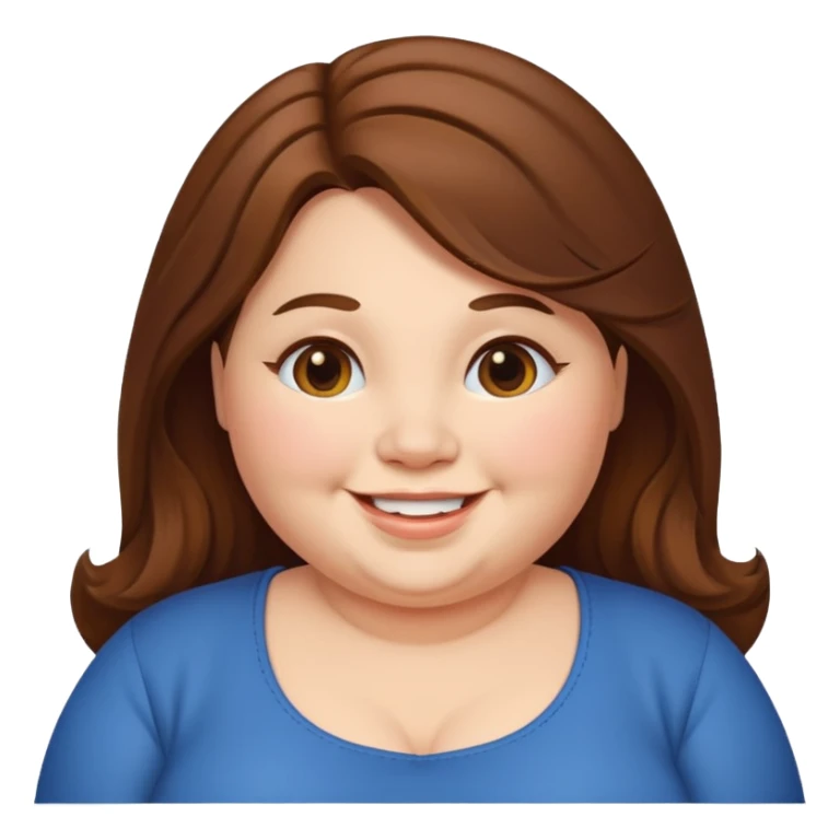 chubby lady with long brown hair sticker