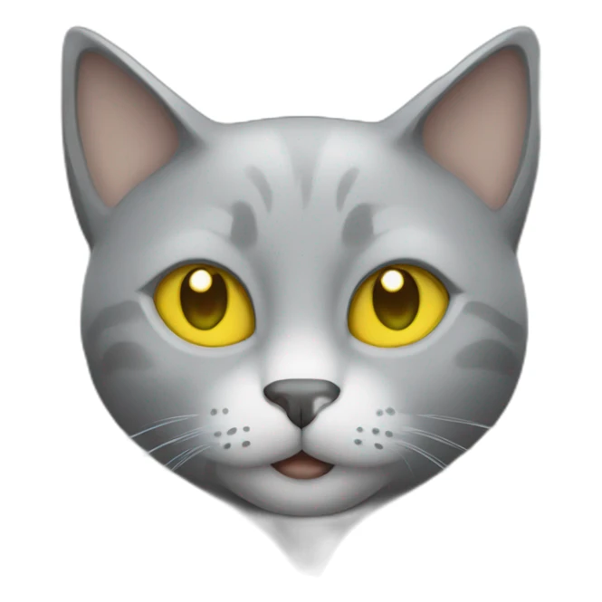 gray cat with yellow eyes and a green hood that smiles sticker