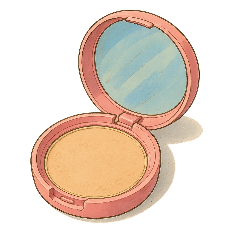 ghibli style pink powder compact sticker