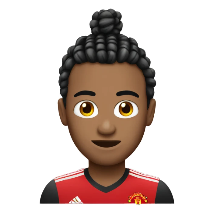 manchester united emoji with short braids sticker