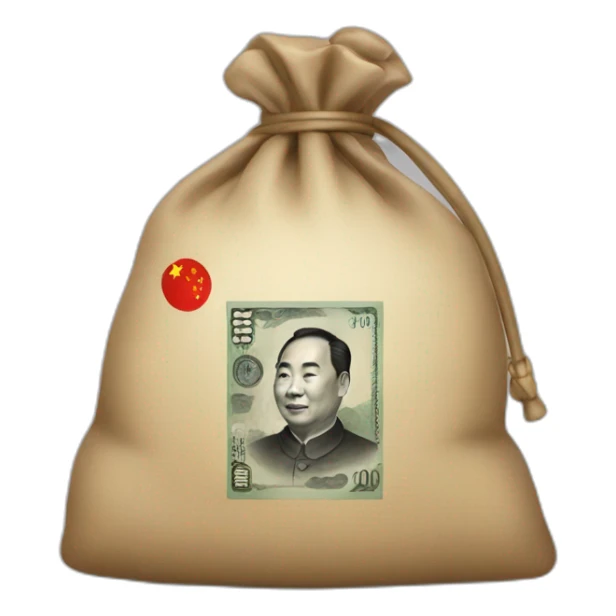 china money bag sticker