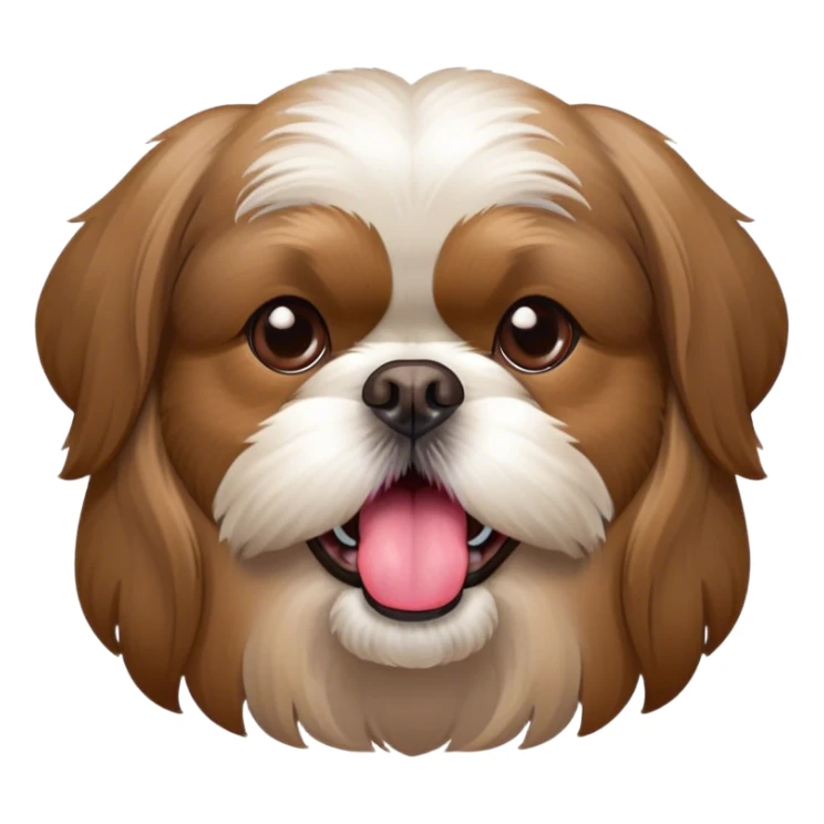 Brown Shih tzu with tongue out sticker