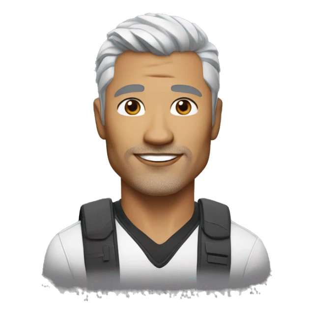 memoji of silver fox, the rock, v neck sticker