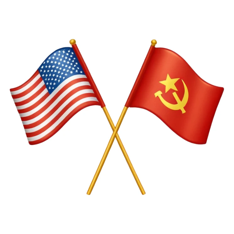 Una bandiera con metà US e metà URSS sticker