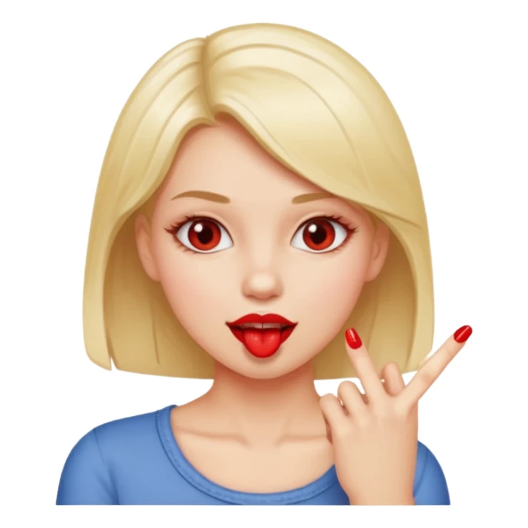 Una chica mordiéndose el dedo sticker