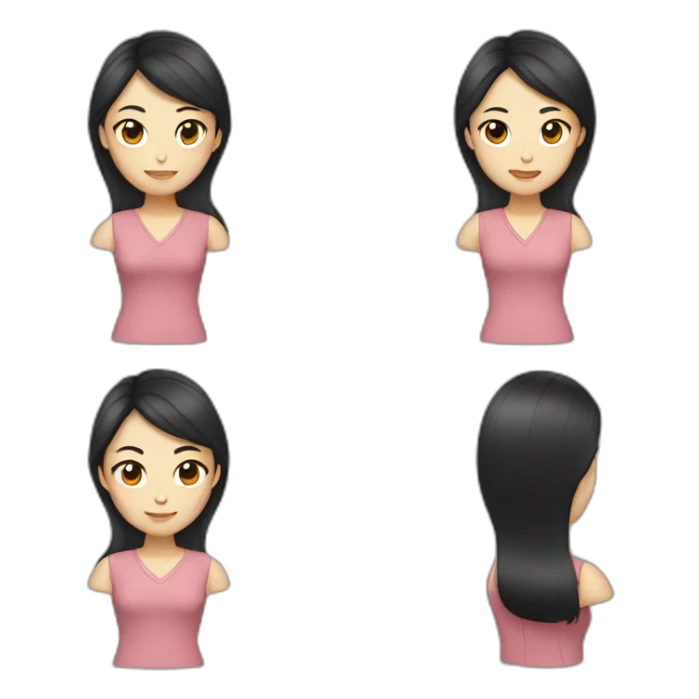 Chinese woman with dark hair sticker