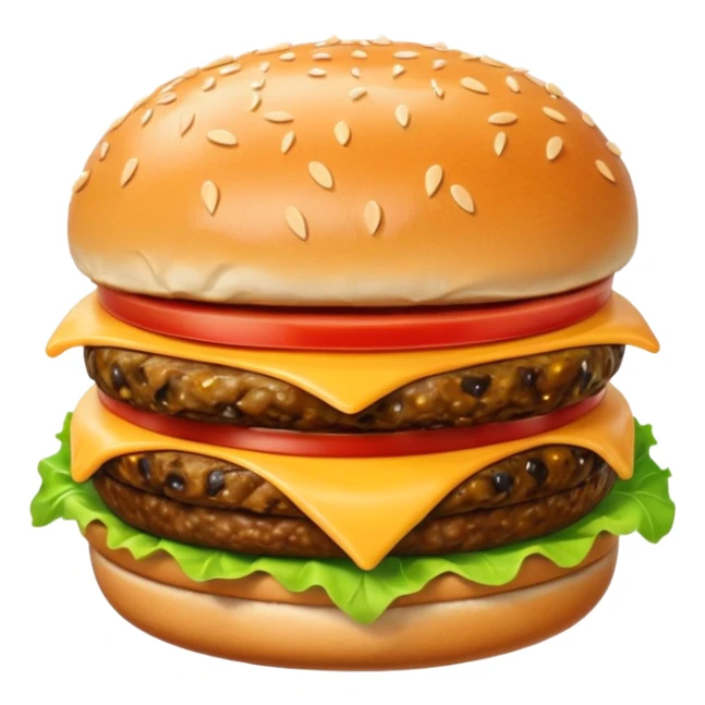 hamburger with eyes and mouth sticker