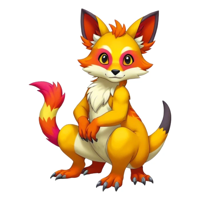 colorful anthro vernid fursona Fakemon sticker