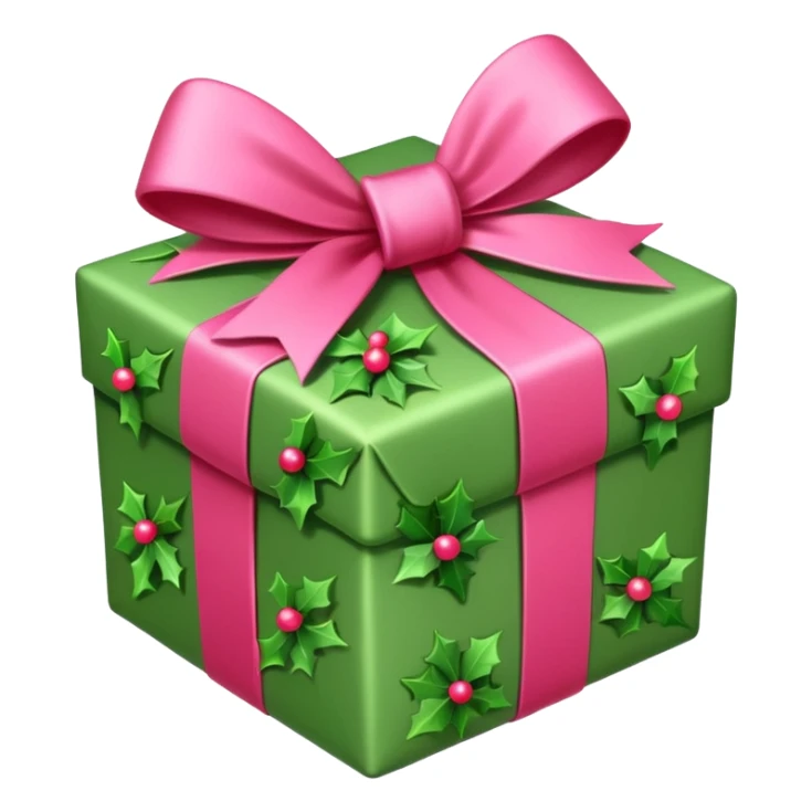 christmas gift with mistletoe magic color and peppermint pink bow sticker