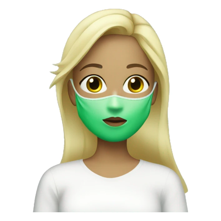 blonde girl with green facemask skincare product sticker
