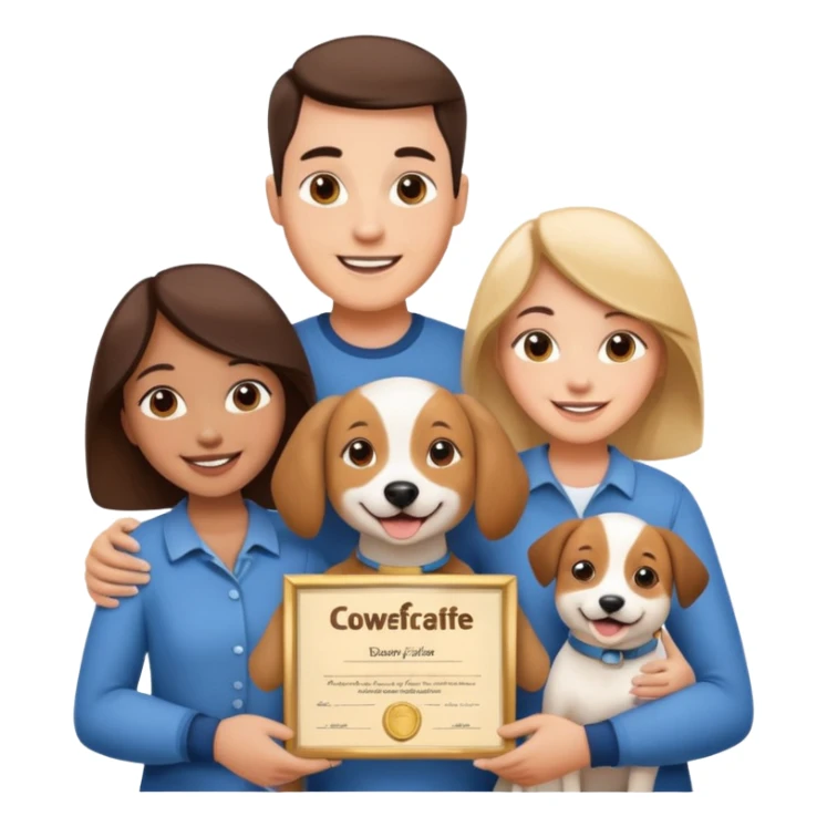 Certified Dog Owner Benefits, family, certificate, dog sticker