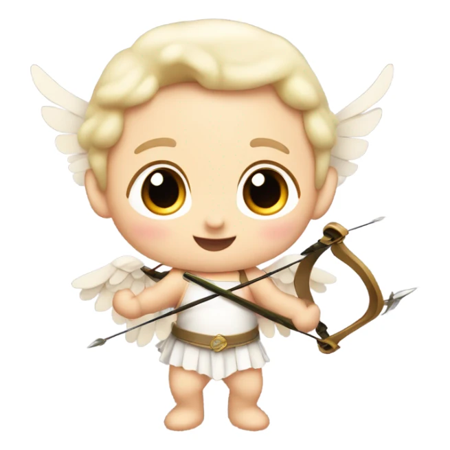 Pale cute cupid baby with arrow sticker