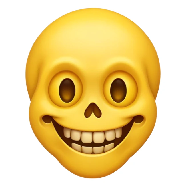 happy emoji face with skulls for eyes sticker